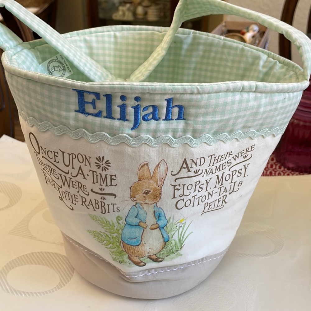 Beatrix Potter Peter rabbit cotton cloth basket personalized Elijah cute